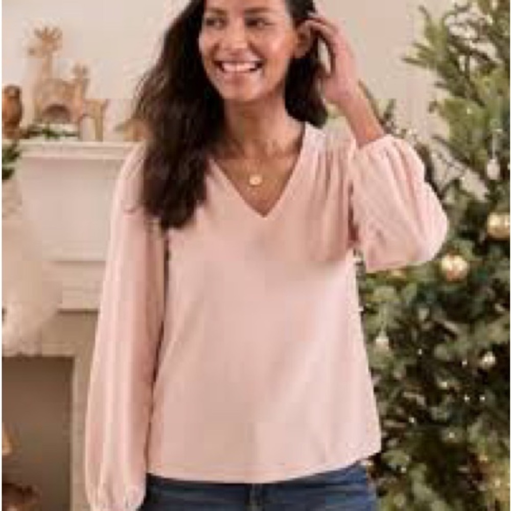 Madewell Pink V-Neck Blouse